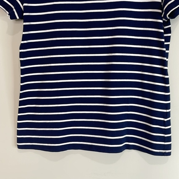 Reitmans R Essentials Striped Scoop Neck Short Sleeve T-Shirt Navy Blue White M - Picture 5 of 11